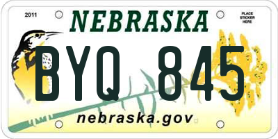 NE license plate BYQ845