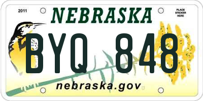 NE license plate BYQ848