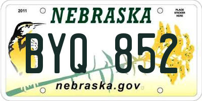 NE license plate BYQ852