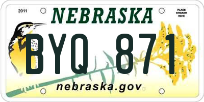 NE license plate BYQ871