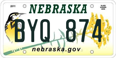NE license plate BYQ874
