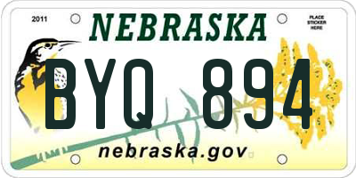 NE license plate BYQ894