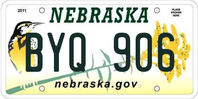 NE license plate BYQ906