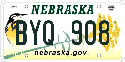 NE license plate BYQ908