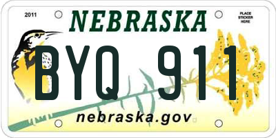 NE license plate BYQ911