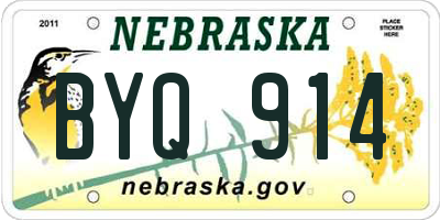 NE license plate BYQ914