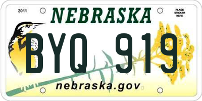 NE license plate BYQ919