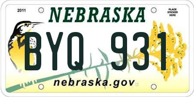 NE license plate BYQ931