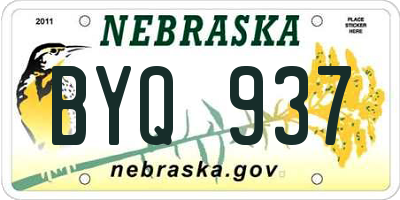 NE license plate BYQ937