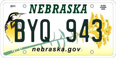 NE license plate BYQ943