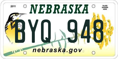 NE license plate BYQ948