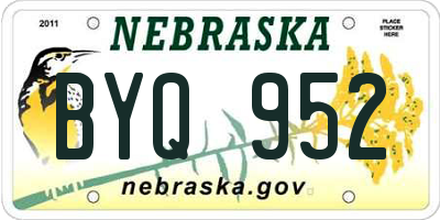 NE license plate BYQ952
