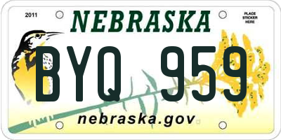 NE license plate BYQ959