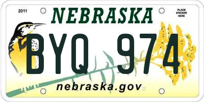 NE license plate BYQ974
