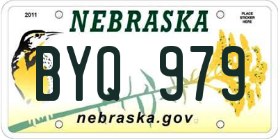 NE license plate BYQ979