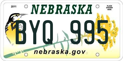 NE license plate BYQ995