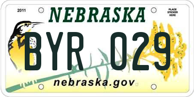 NE license plate BYR029