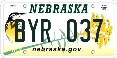 NE license plate BYR037