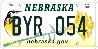 NE license plate BYR054