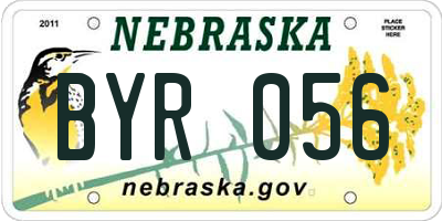 NE license plate BYR056