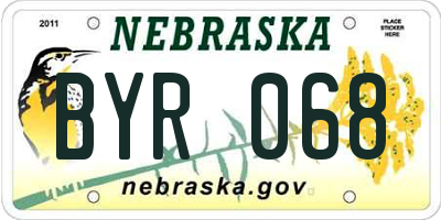 NE license plate BYR068