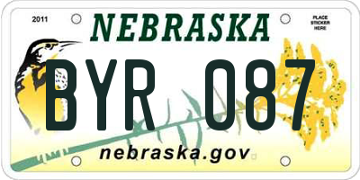 NE license plate BYR087