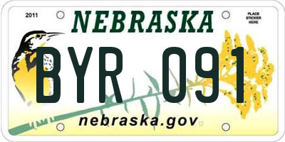 NE license plate BYR091