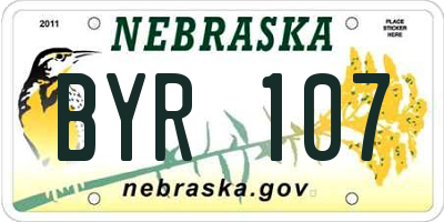 NE license plate BYR107