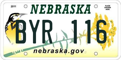 NE license plate BYR116