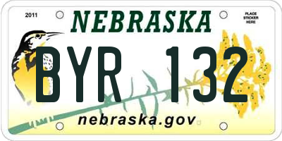 NE license plate BYR132