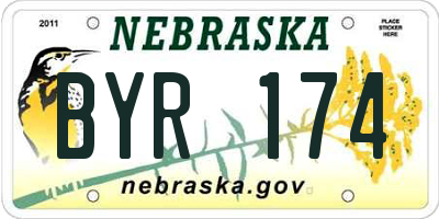NE license plate BYR174