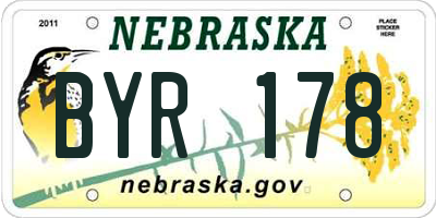 NE license plate BYR178