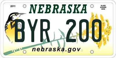 NE license plate BYR200