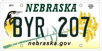 NE license plate BYR207