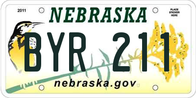 NE license plate BYR211