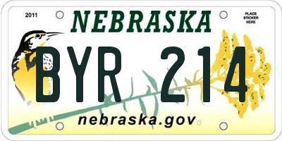 NE license plate BYR214
