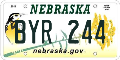 NE license plate BYR244