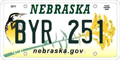 NE license plate BYR251