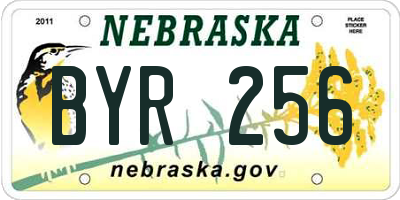 NE license plate BYR256