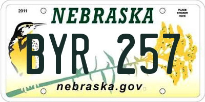 NE license plate BYR257