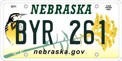 NE license plate BYR261