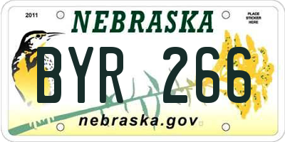 NE license plate BYR266