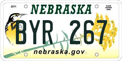 NE license plate BYR267