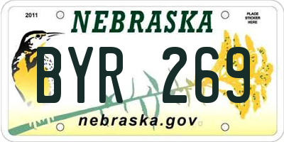 NE license plate BYR269