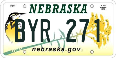 NE license plate BYR271