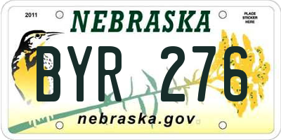 NE license plate BYR276