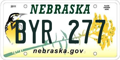 NE license plate BYR277