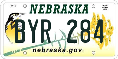 NE license plate BYR284