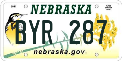NE license plate BYR287