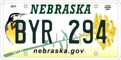 NE license plate BYR294